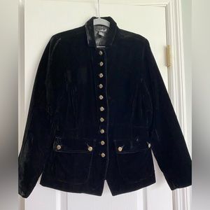 Will Smith Black Velvet Jacket with gold buttons size 8 Casual Boho